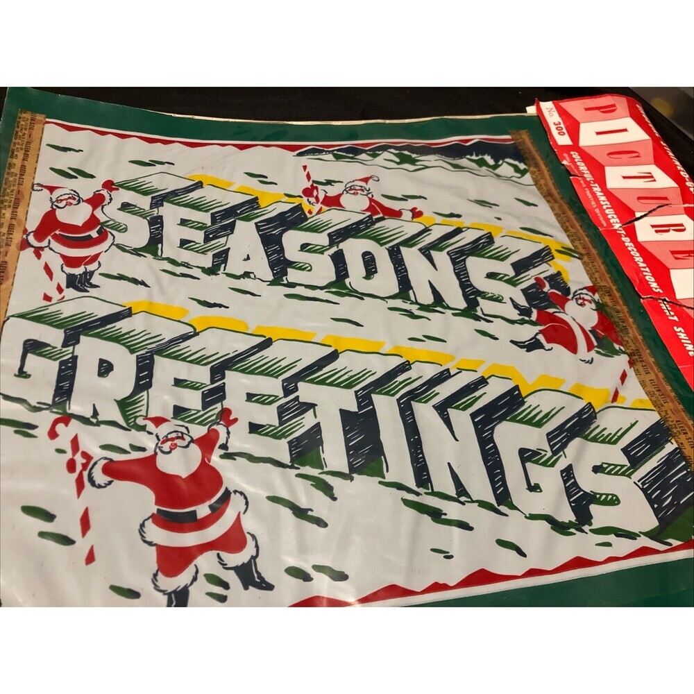 Arkow Lewis Frosties 1953 Picture-Panes Stained Glass Effect Seasons Greetings